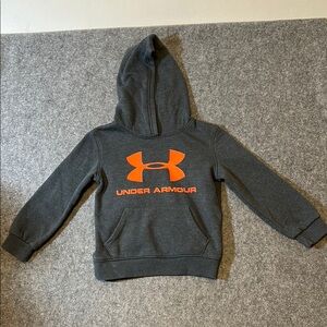 Under Armour Kids Gray Hoodie with Orange Logo Size 4 (child)
